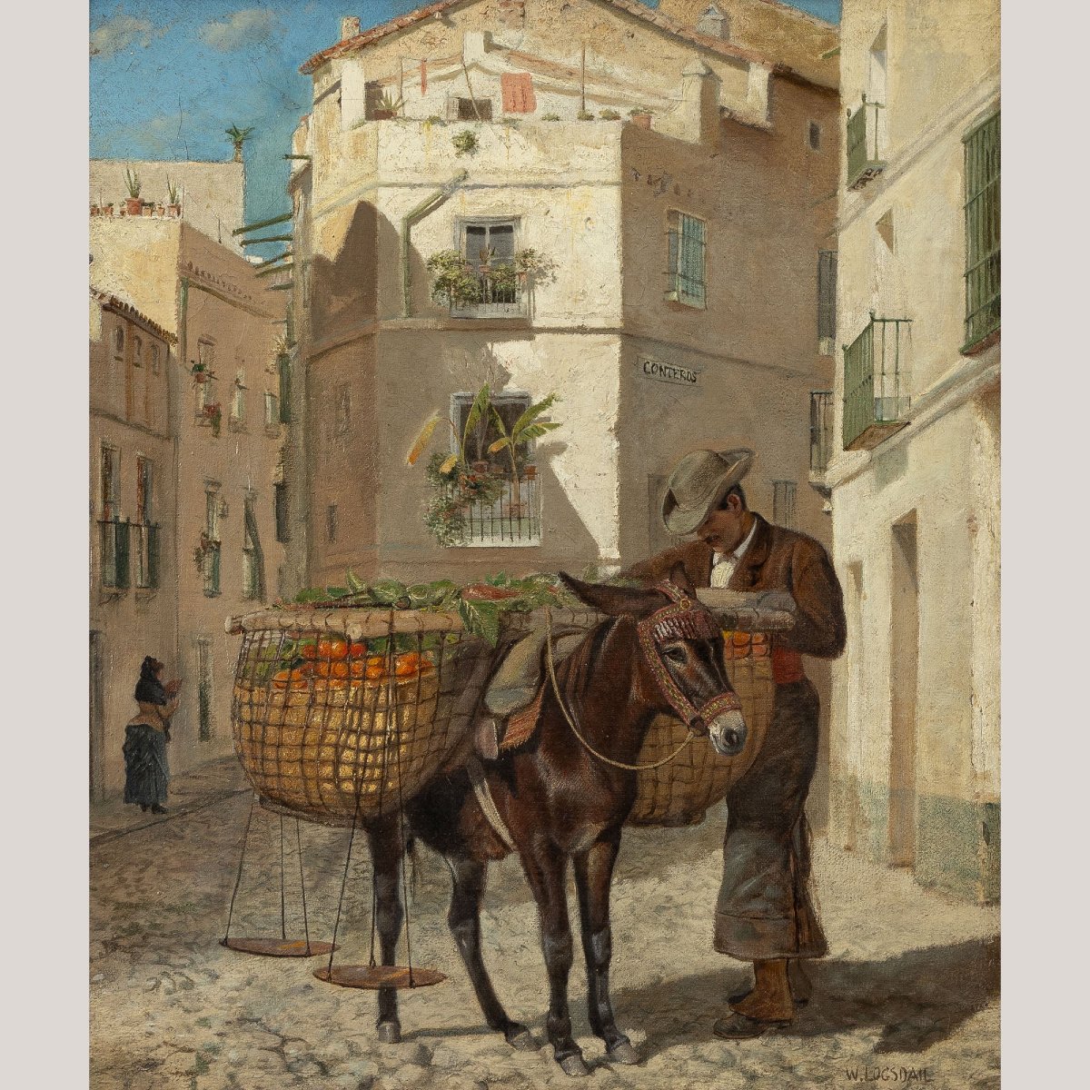 Le marchand d'oranges, Calle Conteros, Séville William Logsdail (1859–1944)