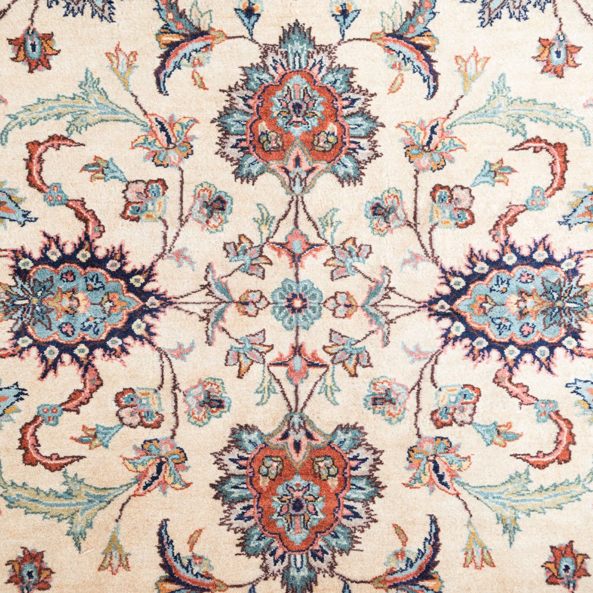 Tapis persan vintage noué à la main à motif floral – 339 × 247 cm-photo-3