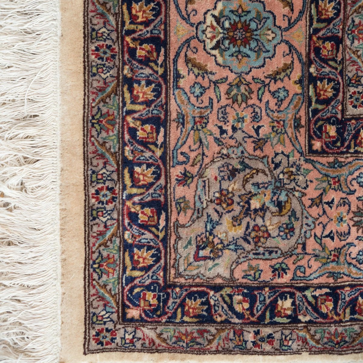 Tapis persan vintage noué à la main à motif floral – 339 × 247 cm-photo-3