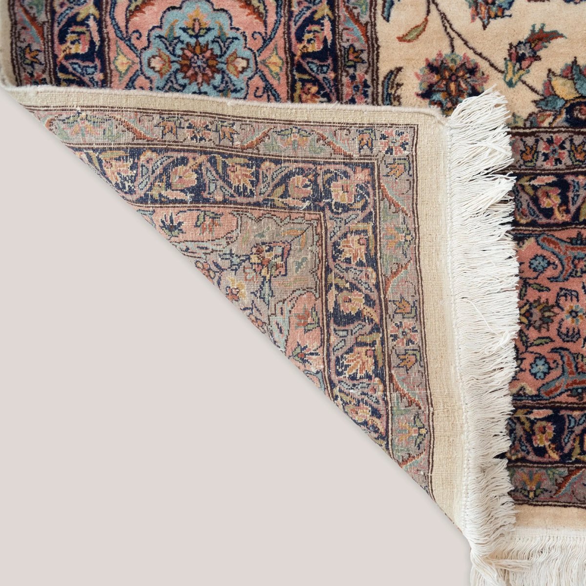 Tapis persan vintage noué à la main à motif floral – 339 × 247 cm-photo-4