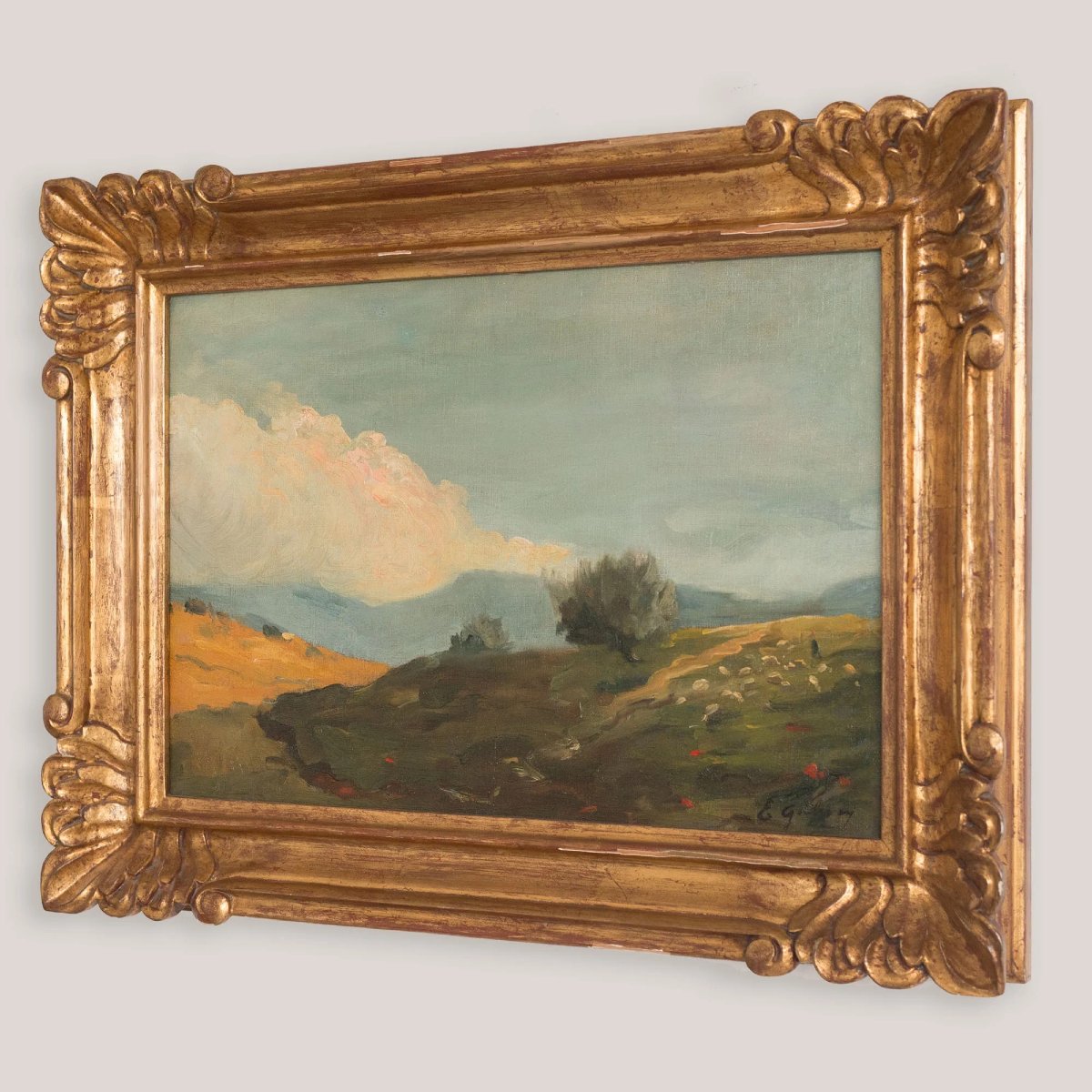 Berger et troupeau dans un paysage de montagne-photo-3