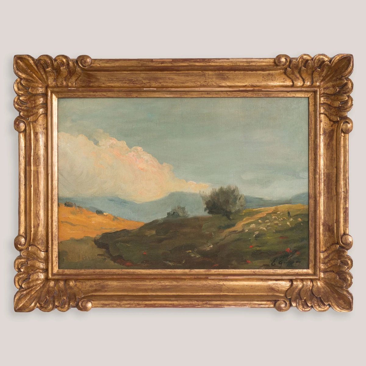 Berger et troupeau dans un paysage de montagne-photo-4