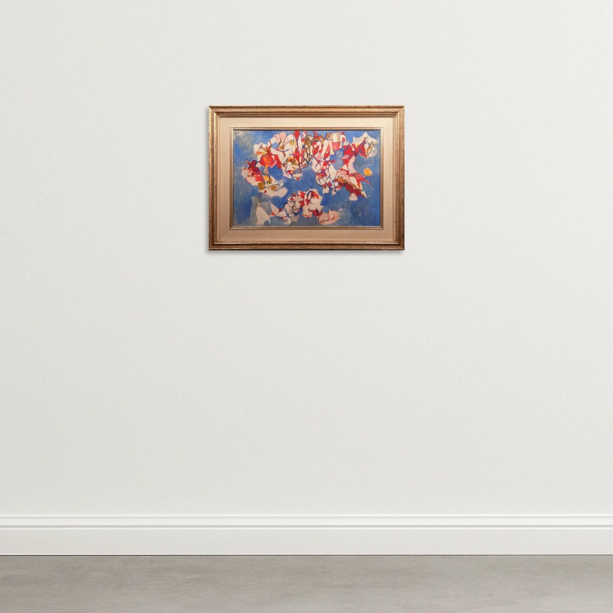 Composition abstraite en bleu et rouge-photo-2