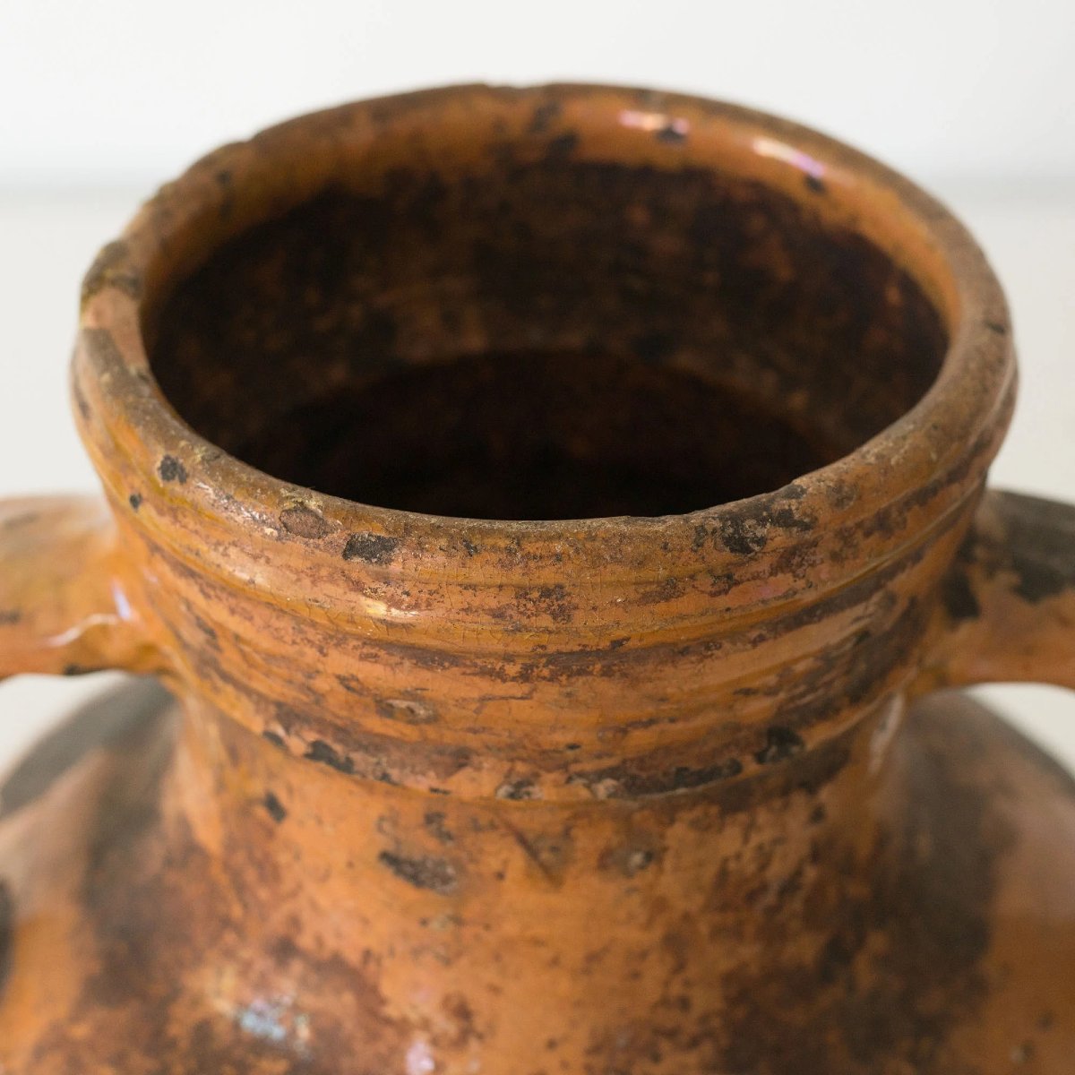 Vase en terre cuite à glaçure ocre, XVIIIe ou XIXe siècle-photo-2