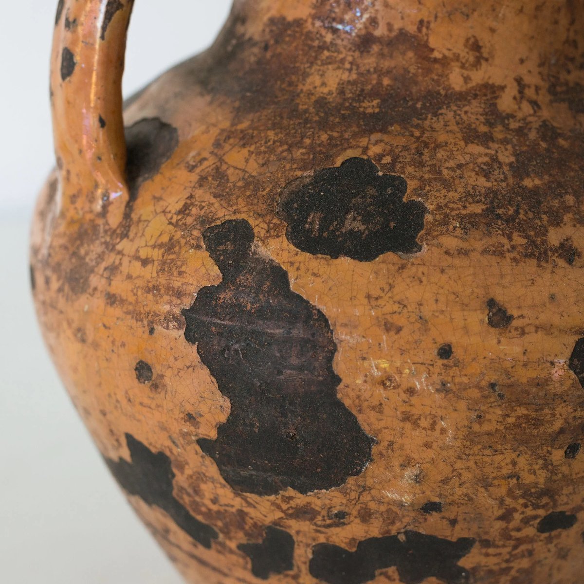 Vase en terre cuite à glaçure ocre, XVIIIe ou XIXe siècle-photo-3