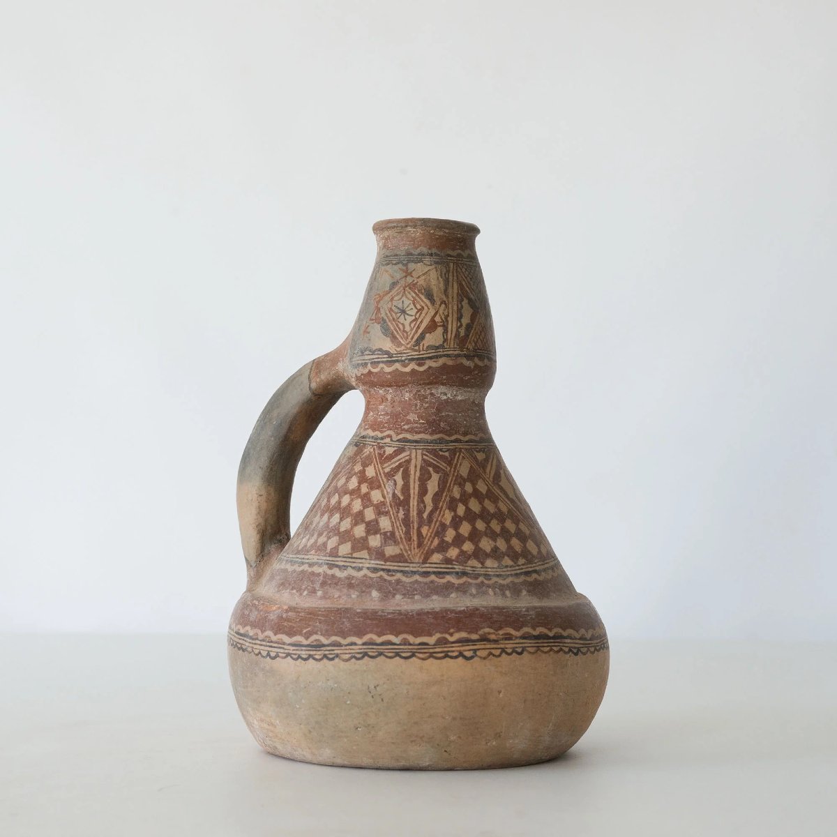 19th Century Aït Chenacha Berber Kabyle Terracotta Jug, Alger-photo-2