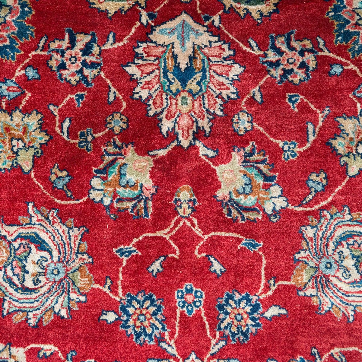 Grand tapis persan vintage de type Mahal, tissé à la main et à motif floral — 395 × 263 cm-photo-4