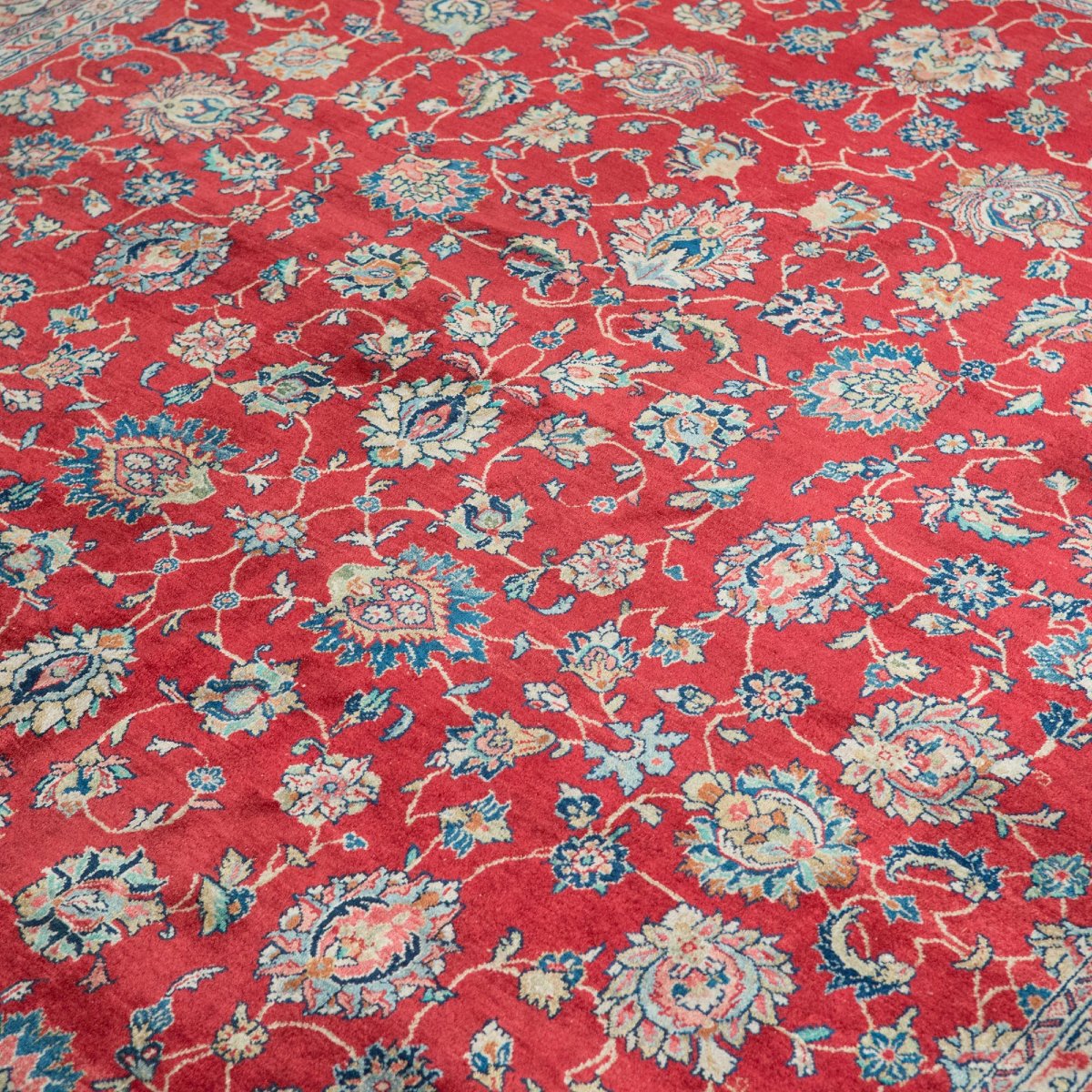 Grand tapis persan vintage de type Mahal, tissé à la main et à motif floral — 395 × 263 cm-photo-3