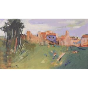 Postimpressionniste - Paysage Avec Village