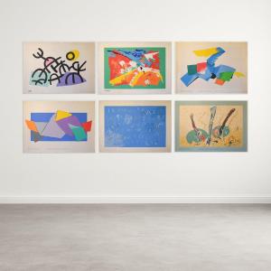 14 Large Original Artist's Exhibition Lithograph Posters