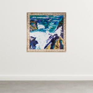 Paysage Marin Vibrant Et Expressif : Grande étude Encadrée Sur Toile - Antoni Ferrer Palero