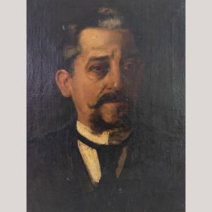 Portrait d'un gentleman – Croquis à l'huile de haute qualité sur toile