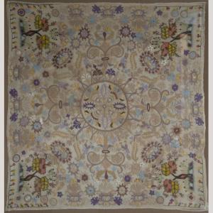 Vintage Embroidered Sampler – Hand-stitched Floral Textile