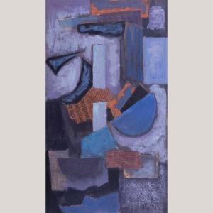 Abstraction géométrique par collage de Manuel Rufi Gibert, 1986