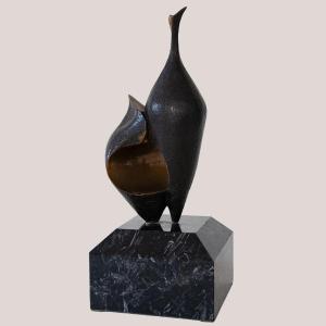Abstract Bronze Sculpture - Follower Of Barbara Hepworth