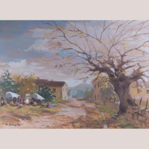 Campement gitan, paysage rural par Joan Escayola Blanch