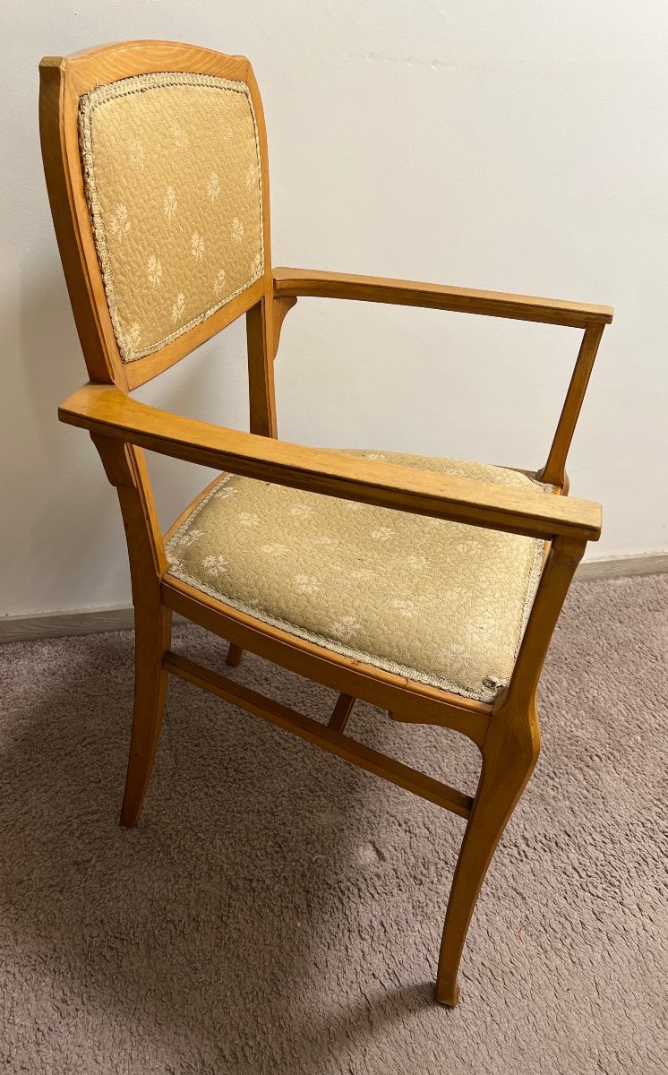 Fauteuil De Bureau Art Nouveau En Fruitier-photo-1