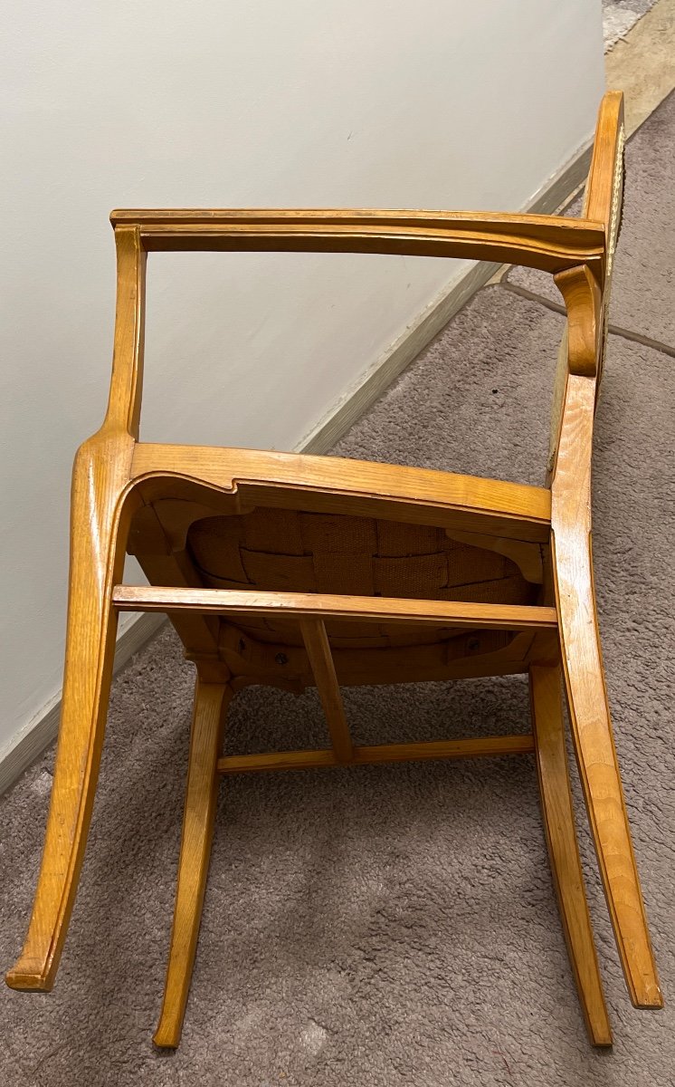 Fauteuil De Bureau Art Nouveau En Fruitier-photo-3