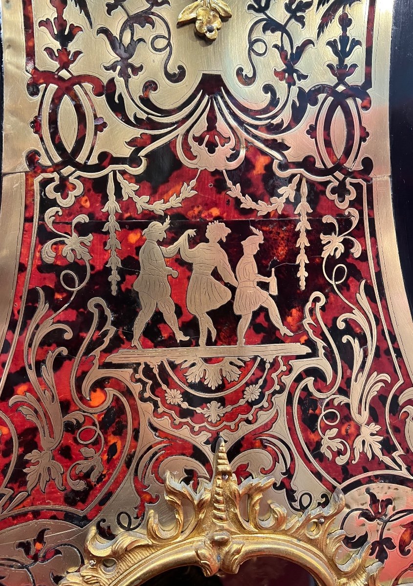 Régulateur D’époque Napoléon III En Marqueterie Boule-photo-3
