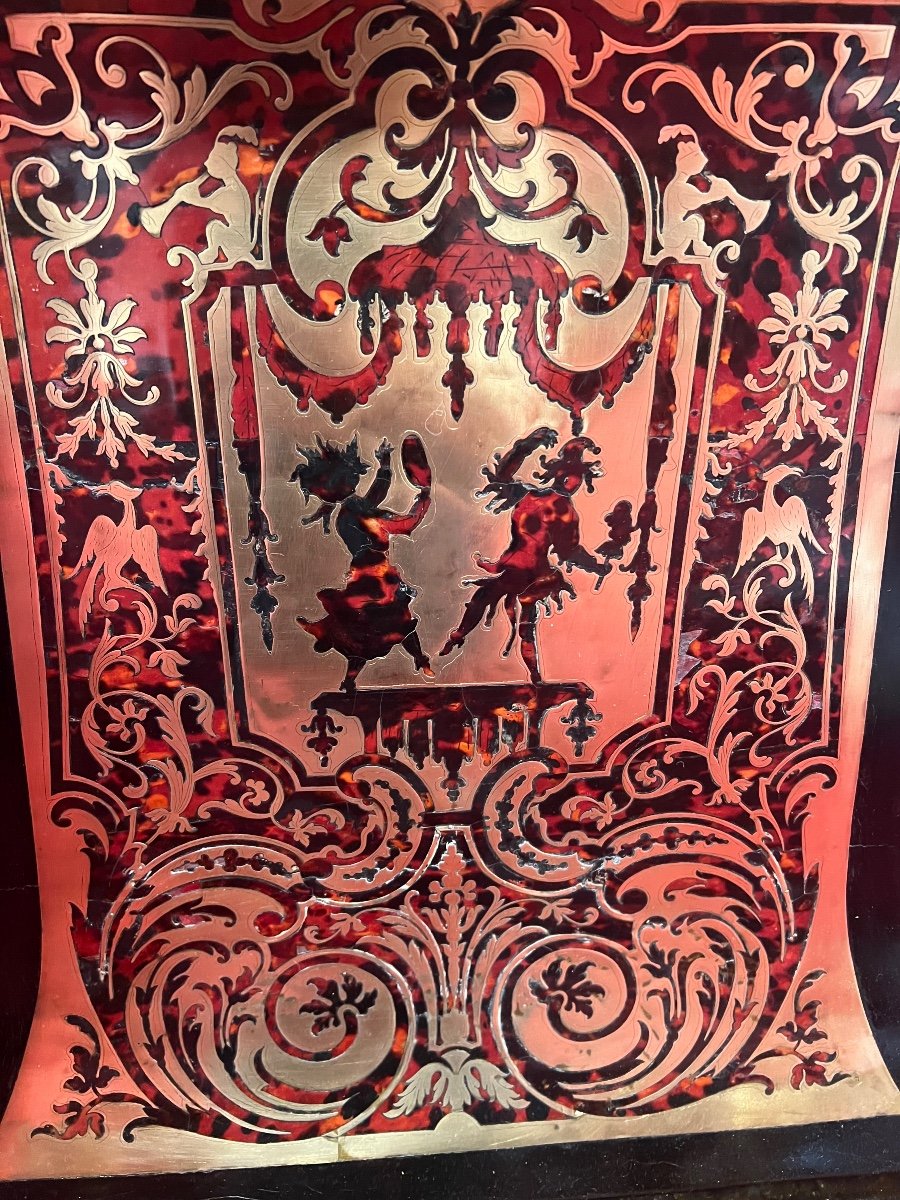 Régulateur D’époque Napoléon III En Marqueterie Boule-photo-5