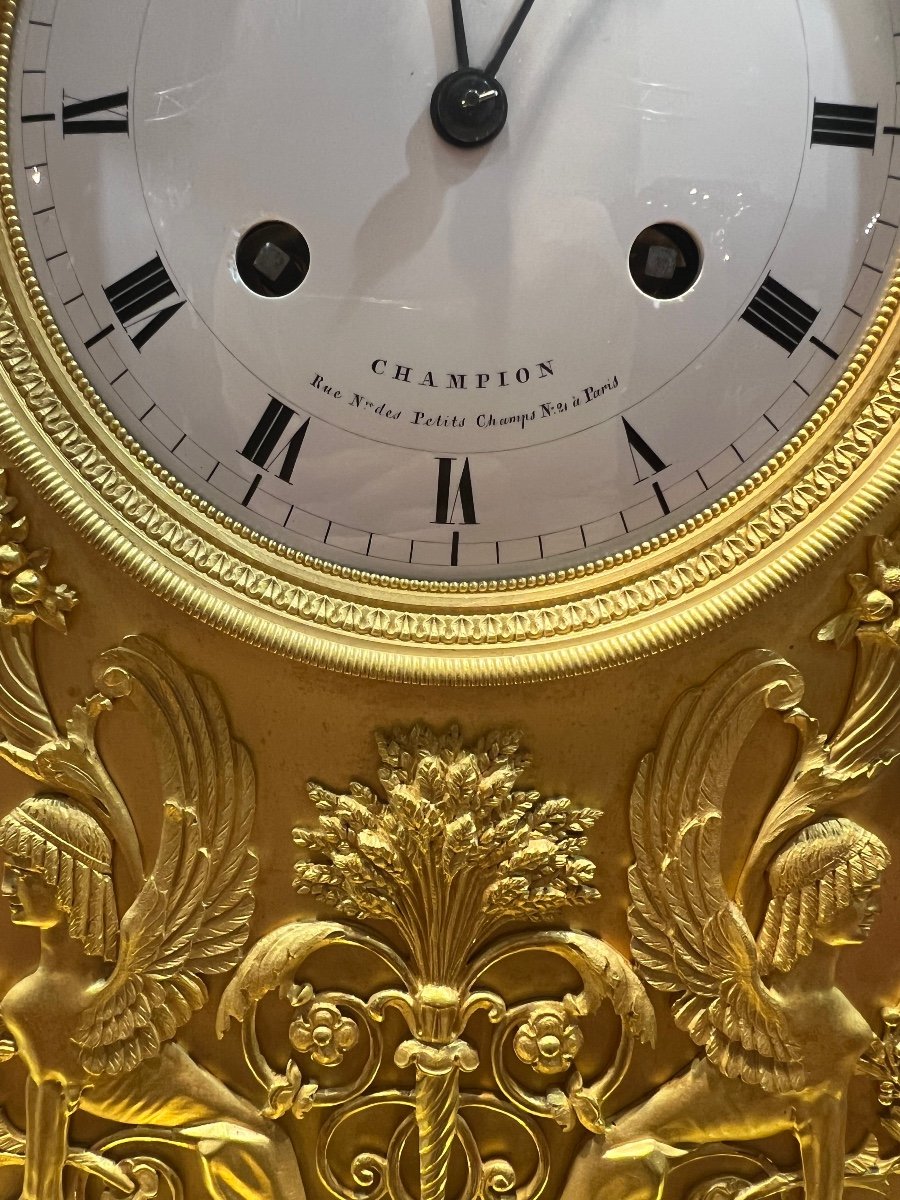Pendule D’époque Empire Représentant Hypathie D’alexandrie-photo-4