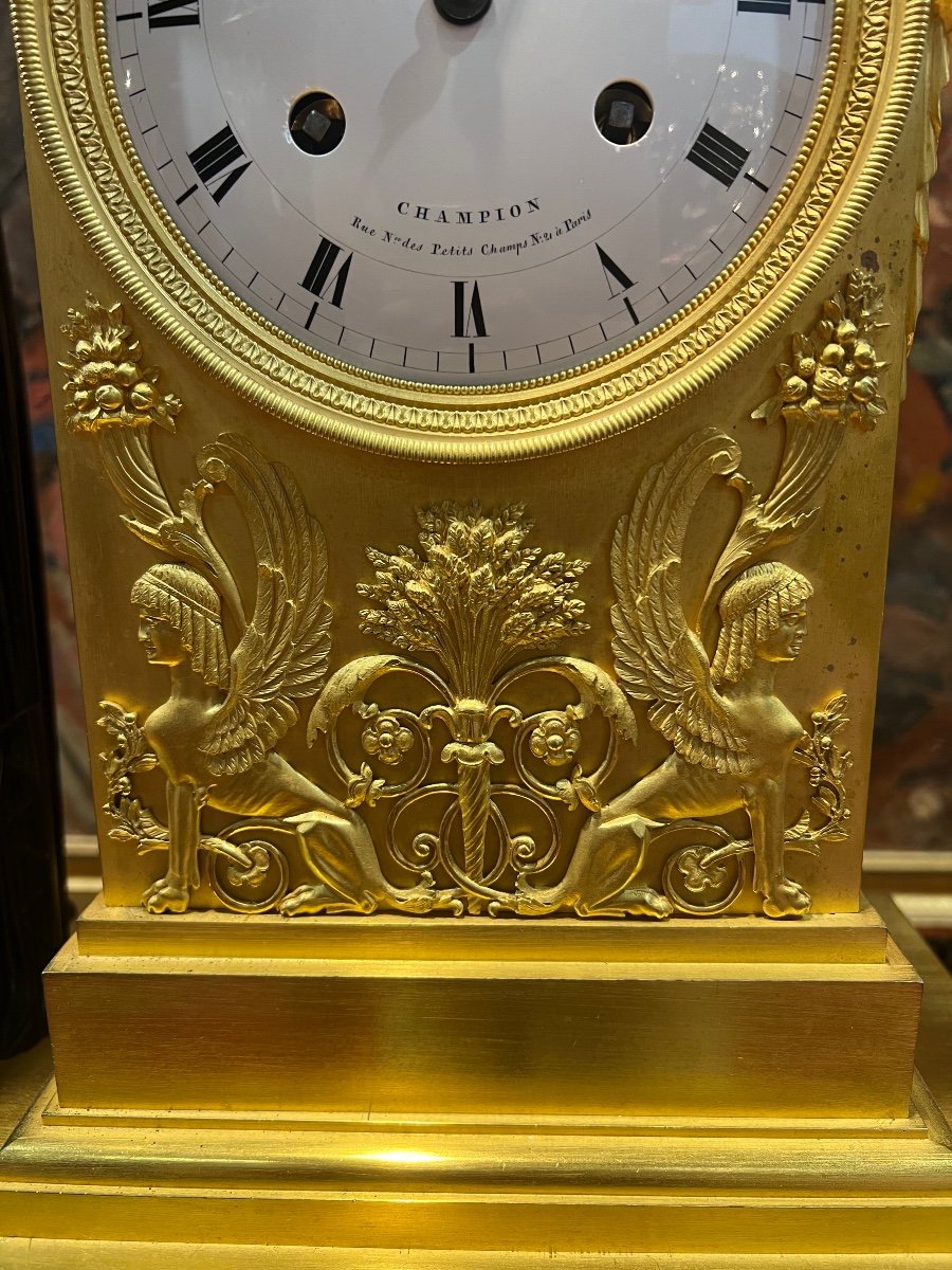 Pendule D’époque Empire Représentant Hypathie D’alexandrie-photo-1