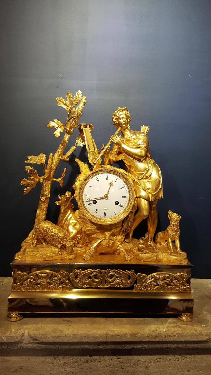 Pendule d'époque Empire : Orphée 