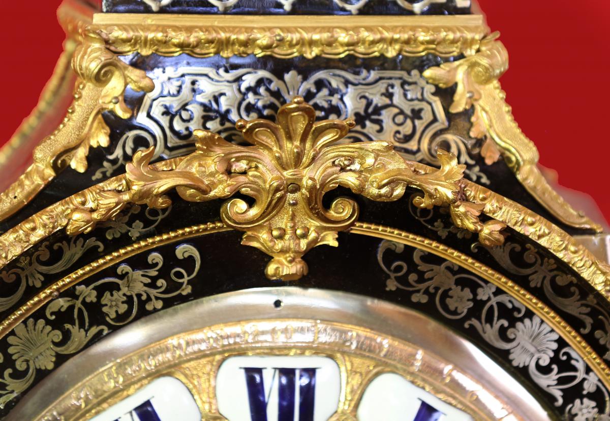 Cartel d'époque Louis XIV en marquetterie Boule avec sonnerie a la demande-photo-2
