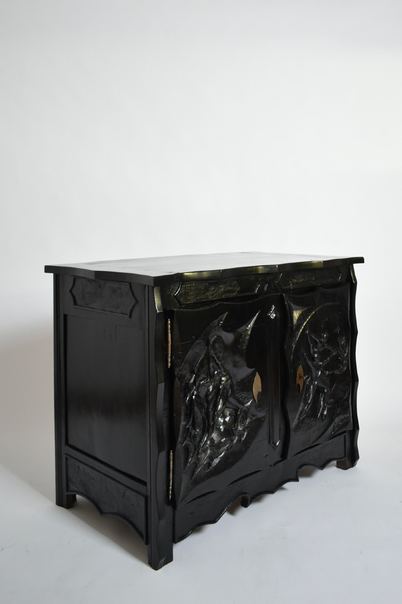 Buffet Brutaliste "dancers" De Johnny Ludécher, Années 1950.