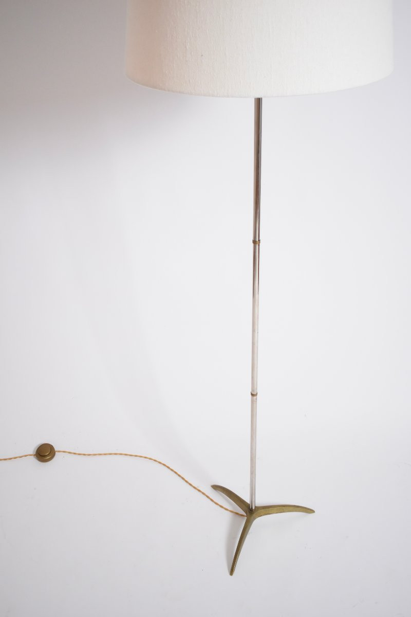 Tripod Floor Lamp Attributed To Maison Jansen, 1960s.-photo-3