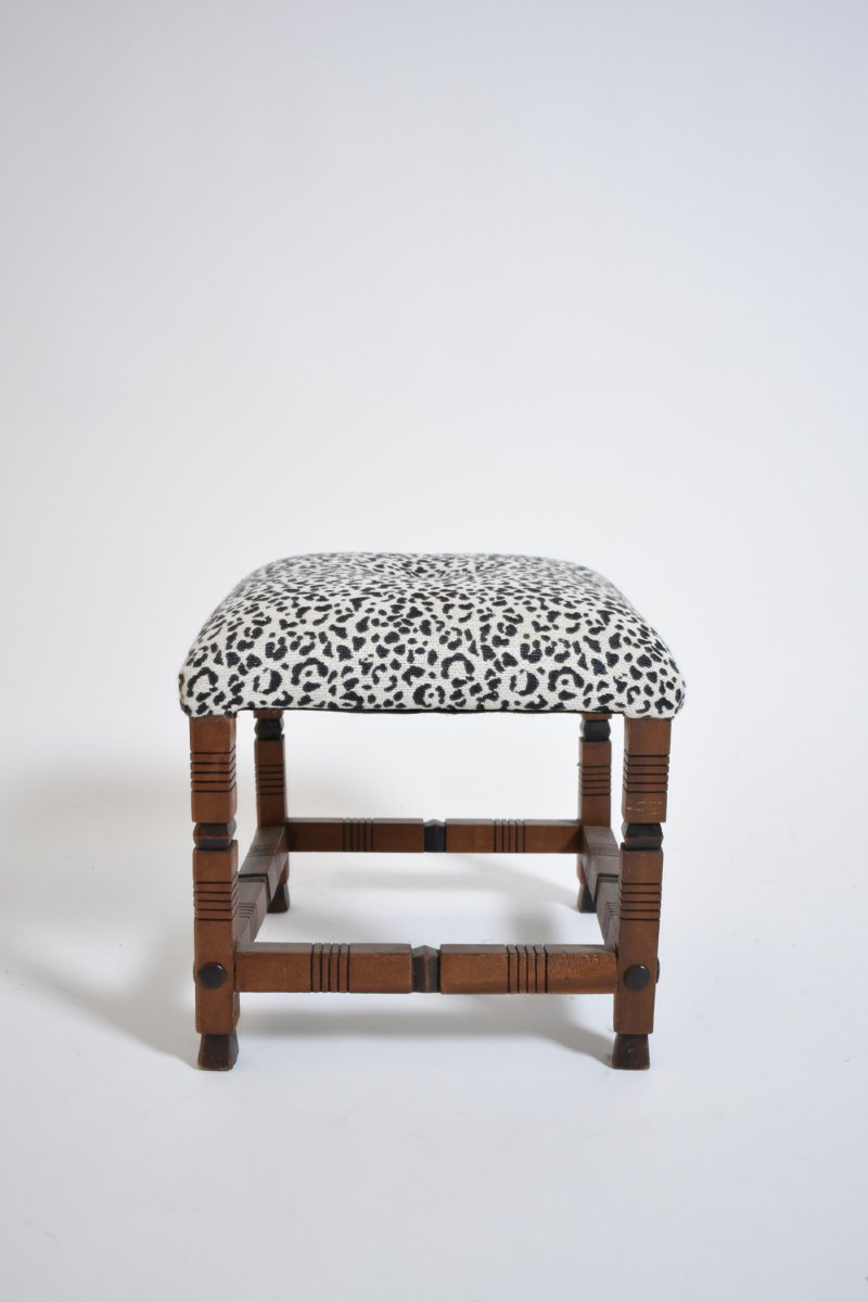 Tabouret En Bois De Style Arts & Crafts, Années 1920.-photo-2