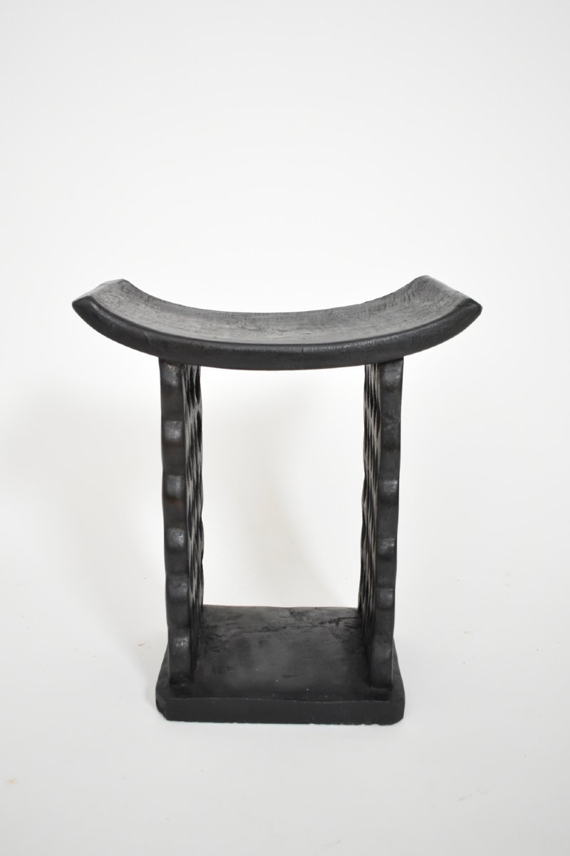 Pair Of African Carved Wooden Dignitary Stools, 1960s.-photo-3