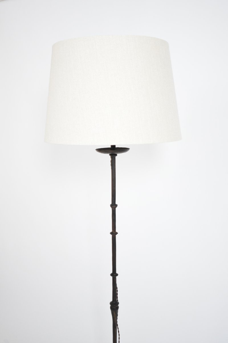 Wrought Iron Tripod Floor Lamp, XVIIIth C.-photo-2