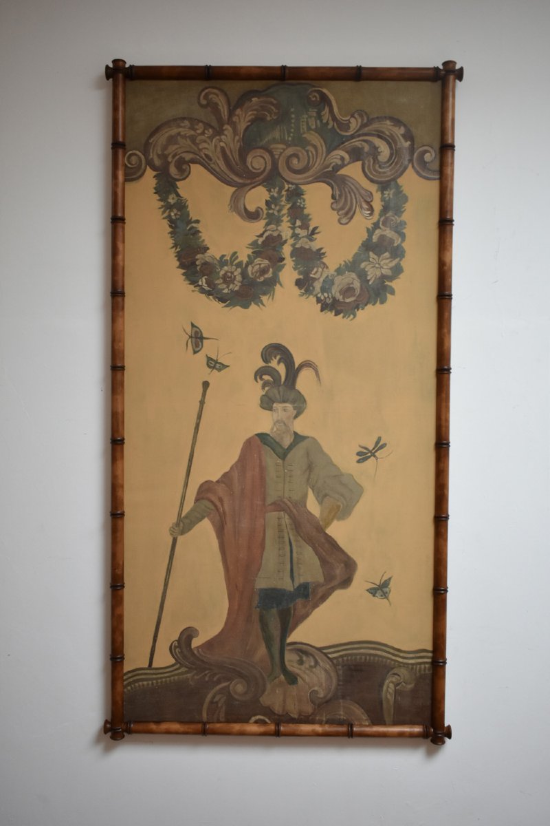 Paire De Portraits Décoratifs De Théâtre De Style Chinois, Années 1920.-photo-2