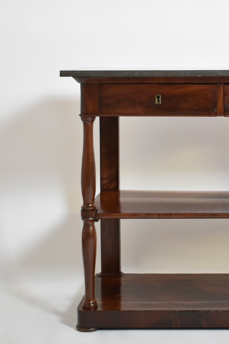 Mahogany And Black Marble Console, 19th Century.-photo-2