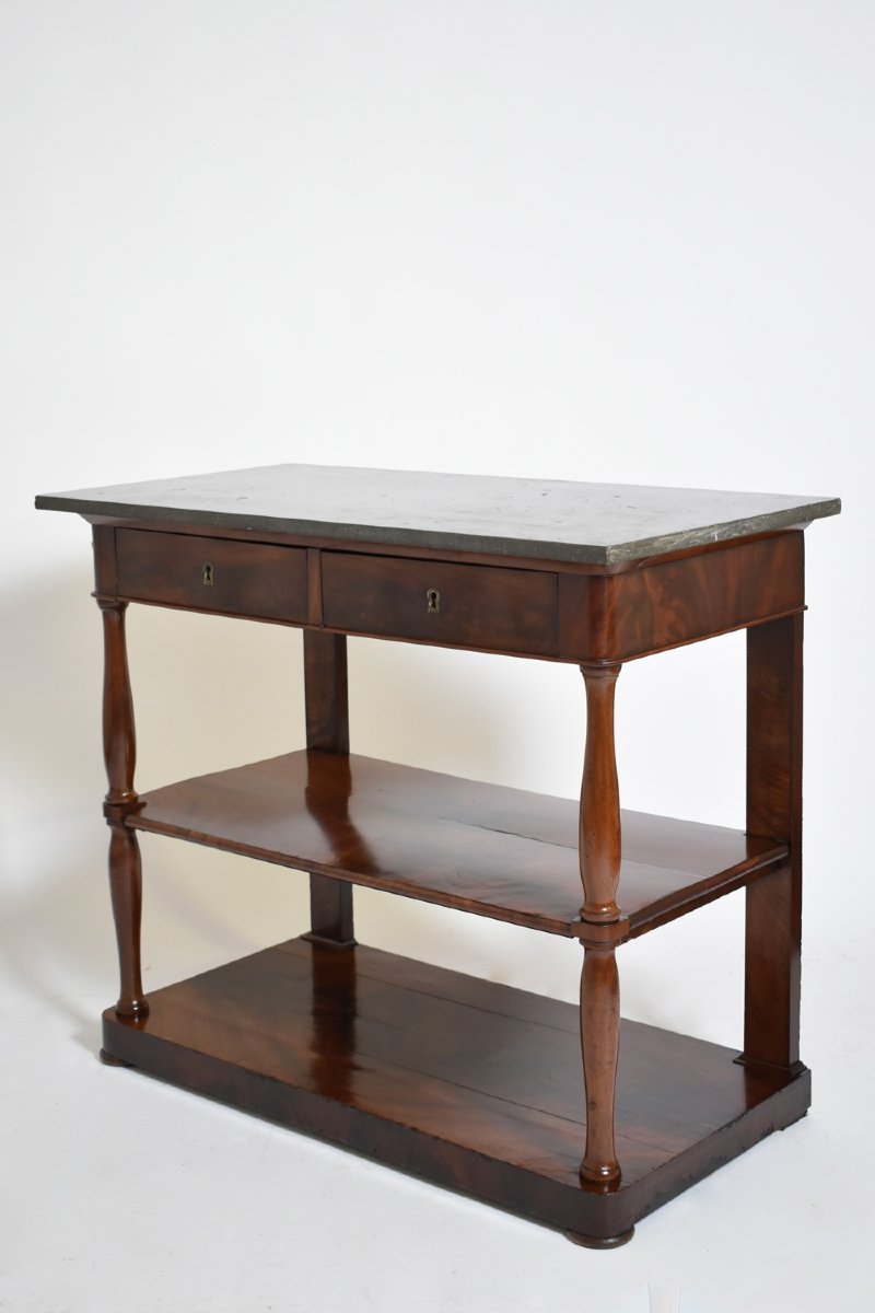 Mahogany And Black Marble Console, 19th Century.-photo-3