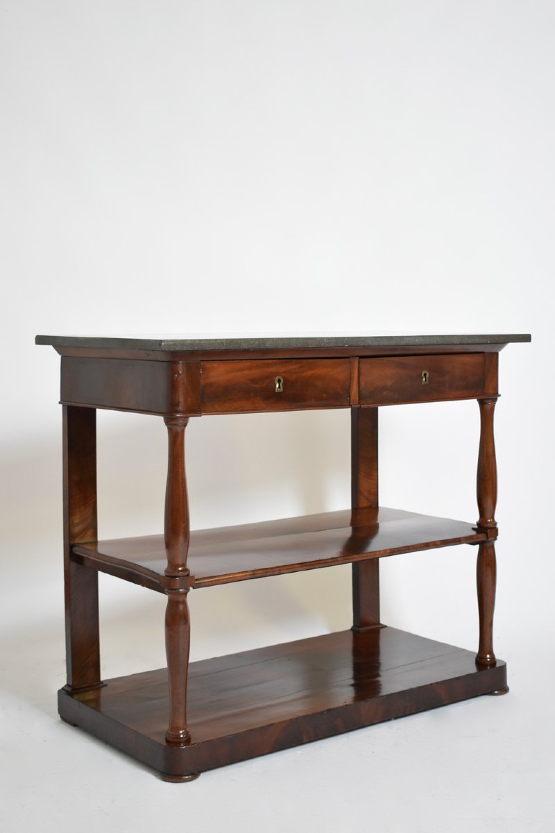 Mahogany And Black Marble Console, 19th Century.-photo-4