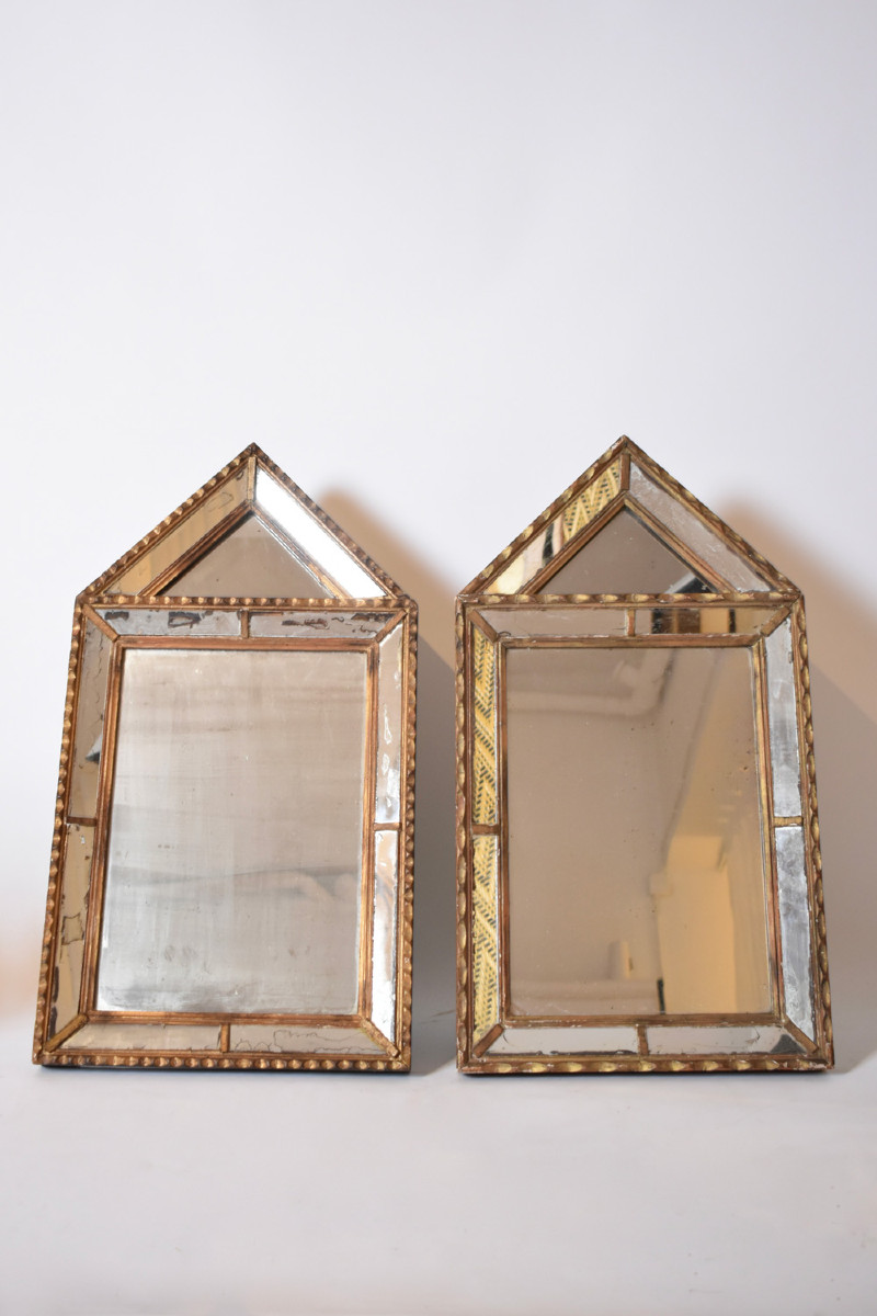 Pair Of Pierre Dariel Dit Dolt Pedestal Mirror, 1940s.