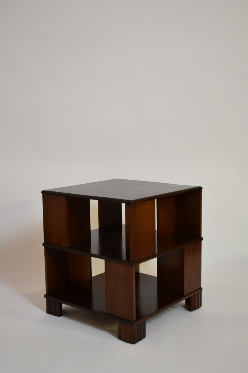 Square Side Table Palm Wood, 1930s.