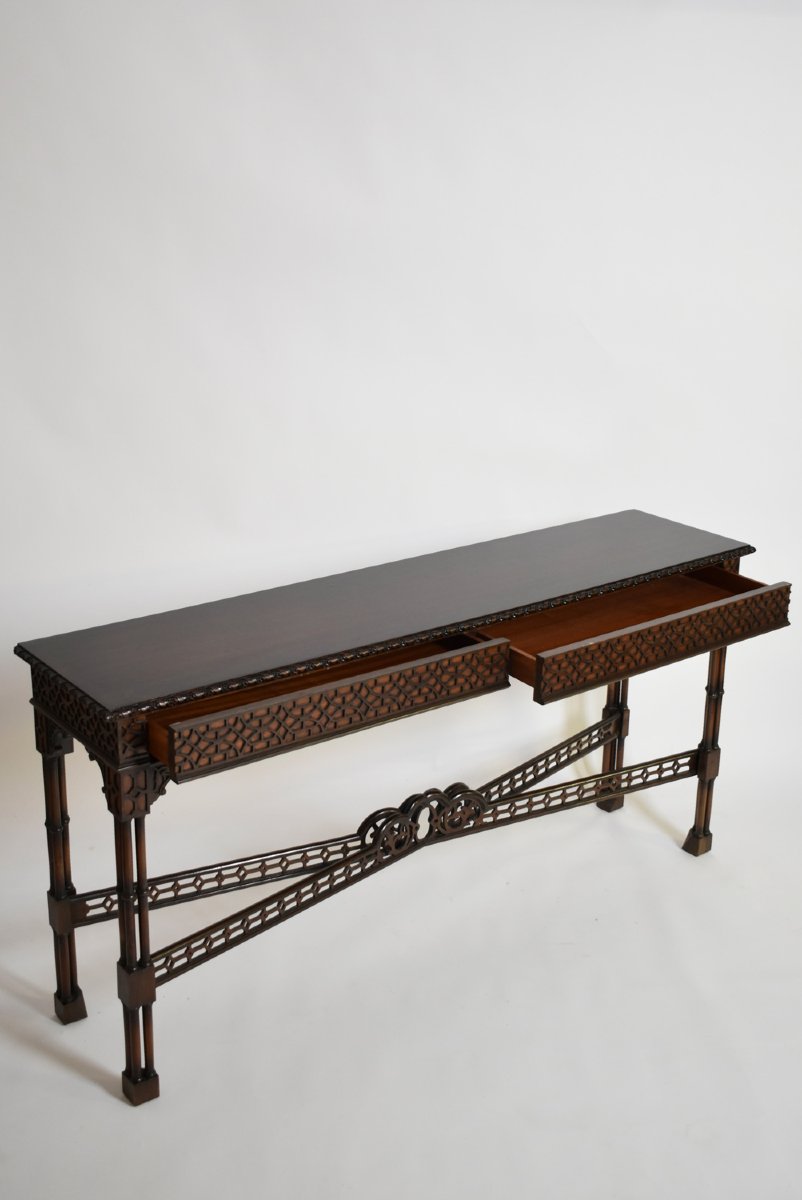 Console en bois sculpté Chippendale, XIXe siècle.-photo-3