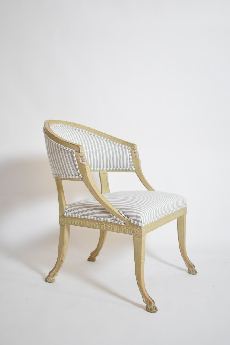 Paire de fauteuils gustaviens, XIXe siècle.-photo-4