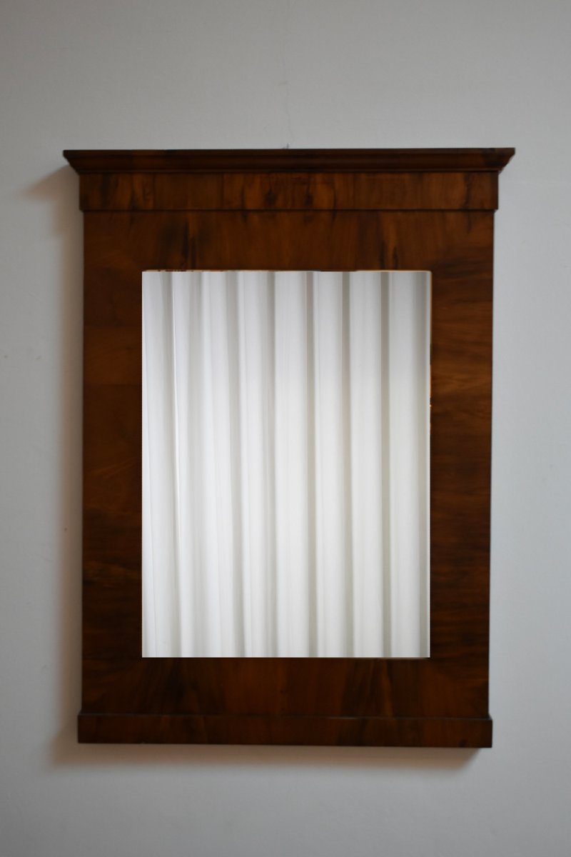 Miroir biseauté en acajou de style Empire, années 1940-photo-4