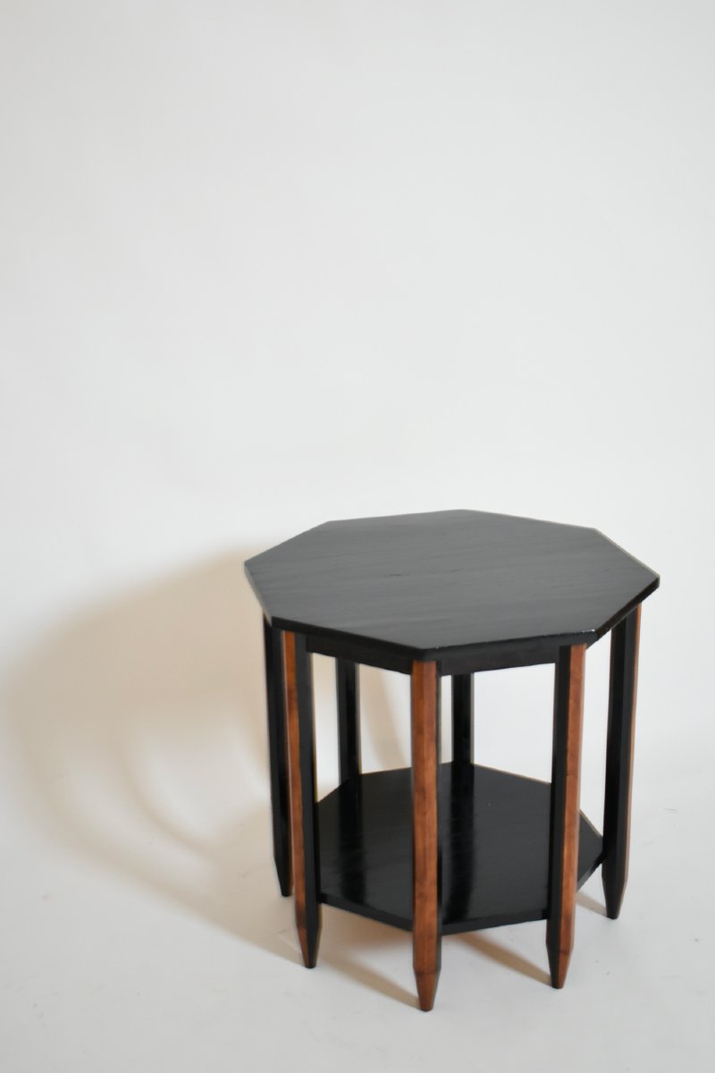 Table d’appoint moderniste octogonale, années 1920.-photo-2