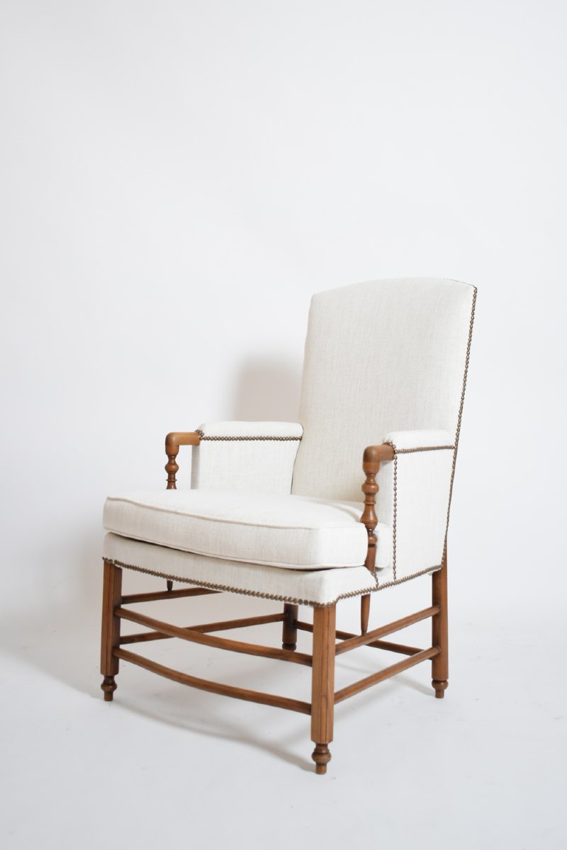 Paire de fauteuils bergère, années 1950.-photo-4
