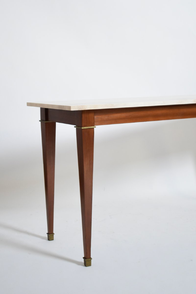 Console néoclassique en acajou, années 1960.-photo-3