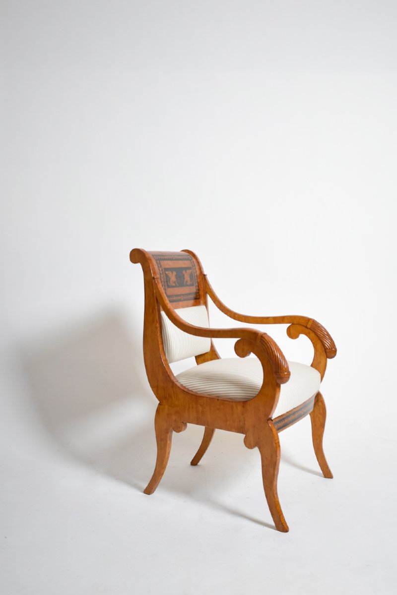 Paire de fauteuils étrusques, XIXᵉ siècle.-photo-4