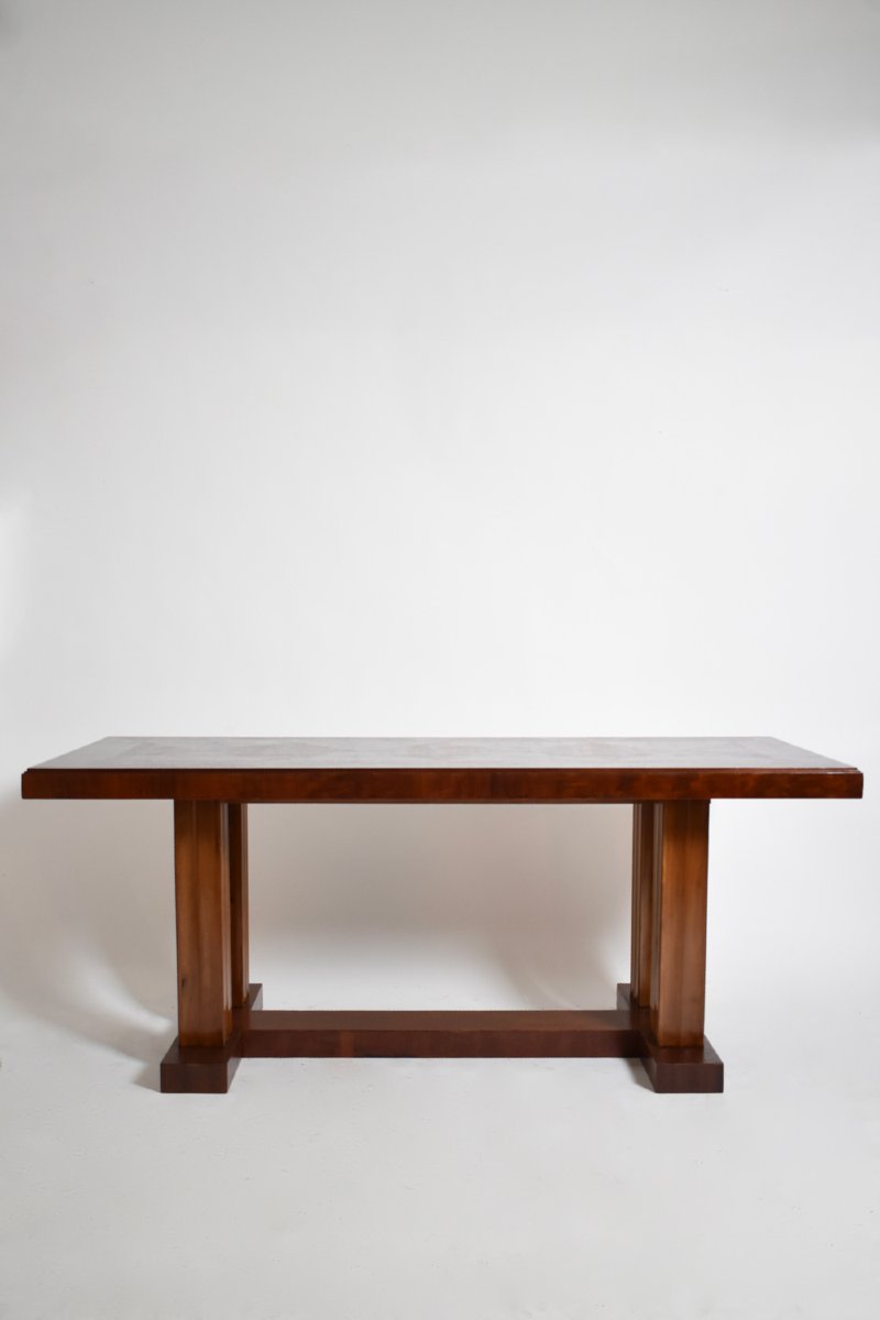 Console Art déco avec entretoise, années 1940-photo-4