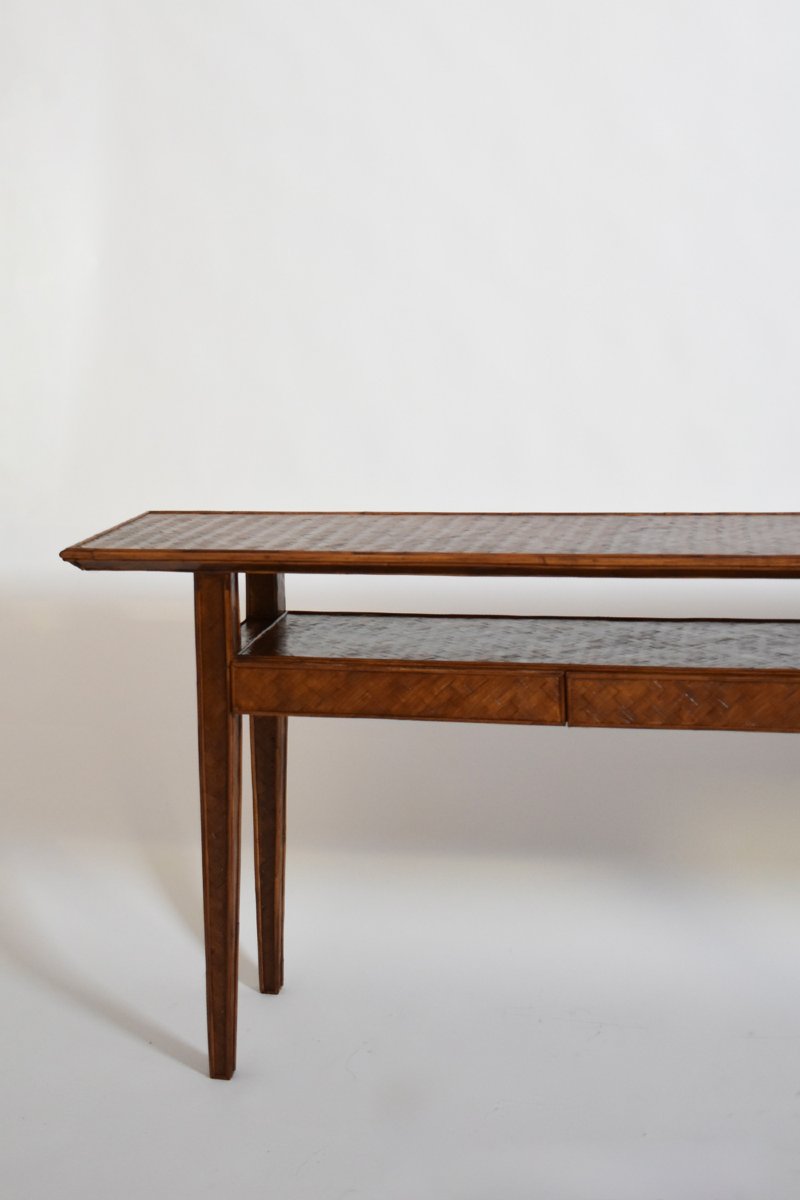   Large Rattan Console, 1980s.-photo-2