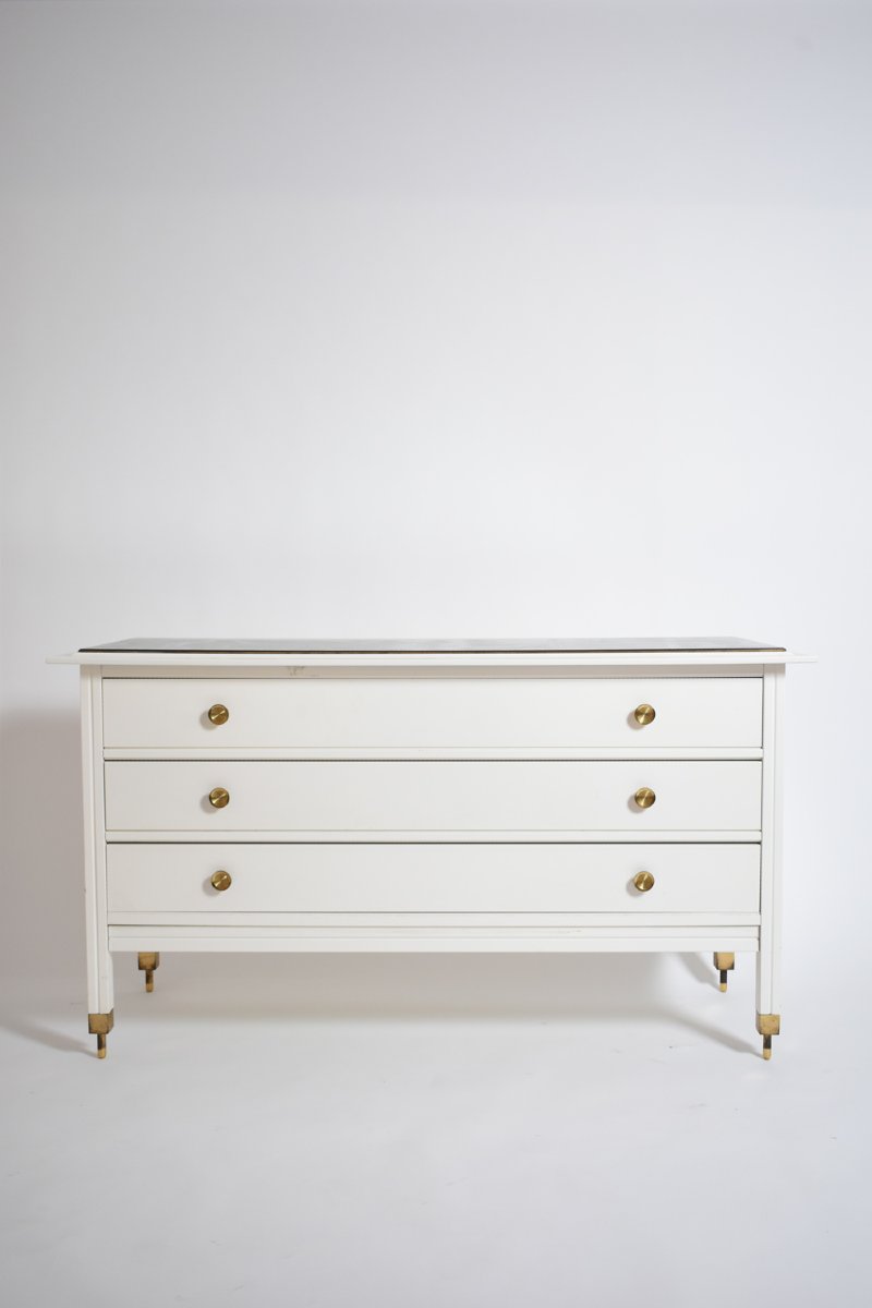 Carlo De Carli White Lacquered Chest Of Drawers, 1960s.-photo-3