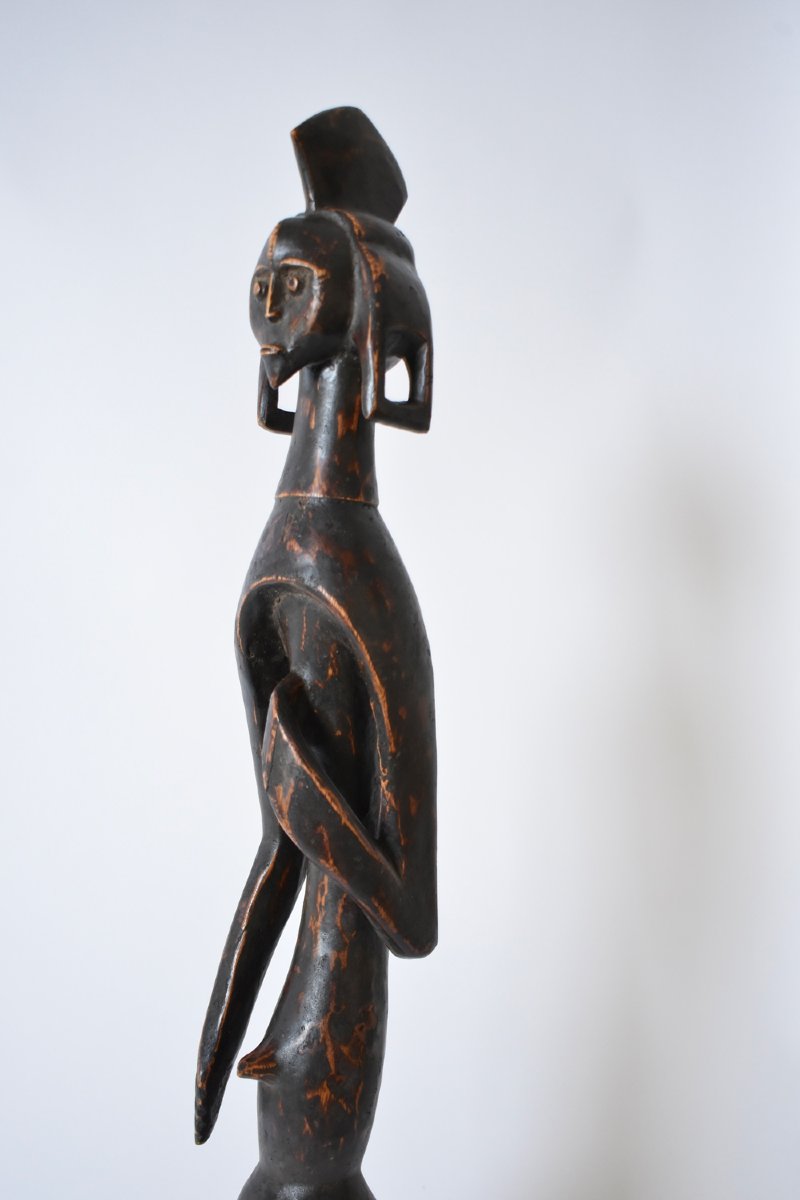 Sculpture africaine anthropomorphe en bois, années 1970.-photo-2